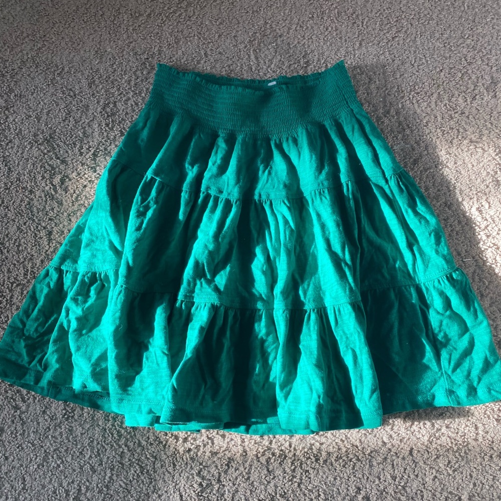 Green tiered skirt size S